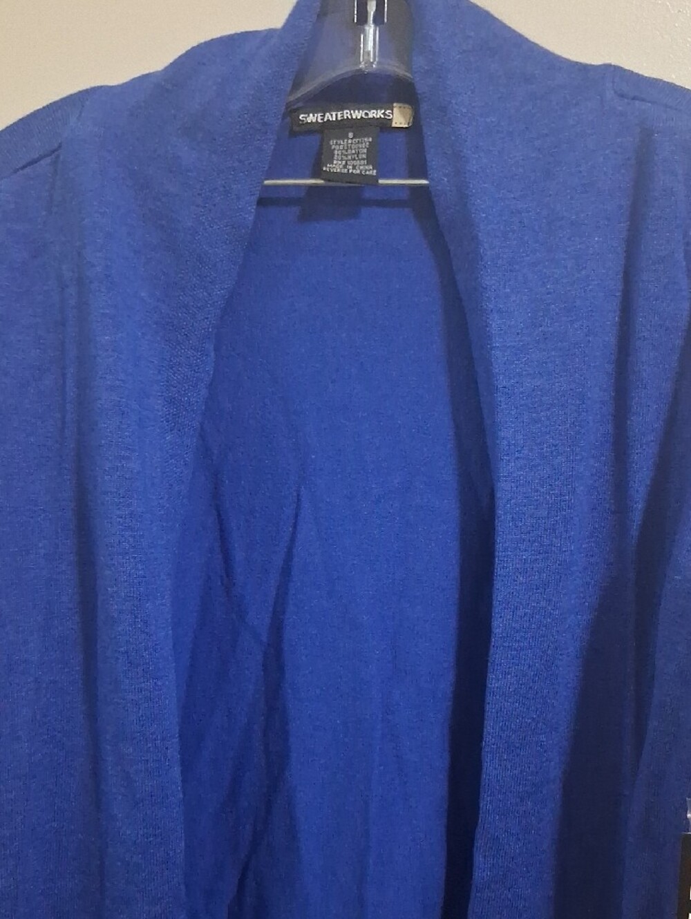 NWT Womens Sweaterworks Open-Front Duster Cardigan in Royal Blue - Picture 2 of 9